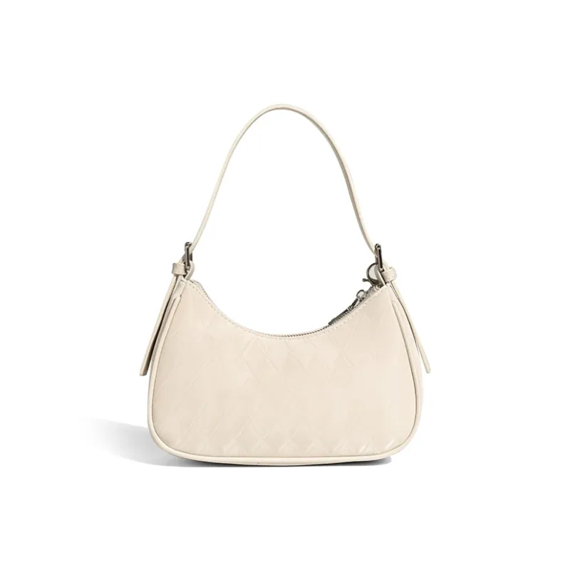 Jade En Plus PU Handbag Medium Size Women's Cream White/Peach Pink/Night Black-2
