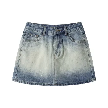 Heartboon Denim Short Skirts Women's Blue