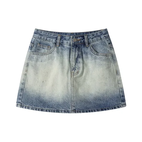 Heartboon Denim Short Skirts Women's Blue