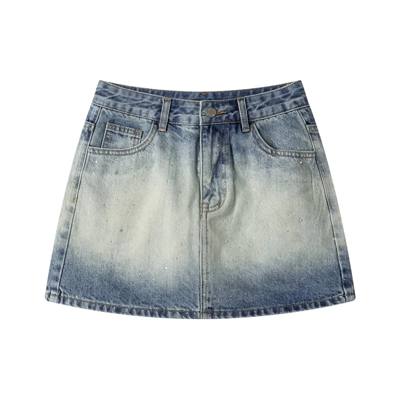Heartboon Denim Short Skirts Women's Blue-0