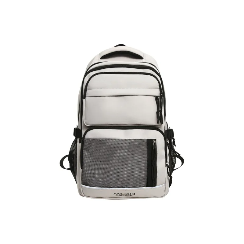 Yalu Nylon Backpack Unisex White/Gray/Black/Red-13