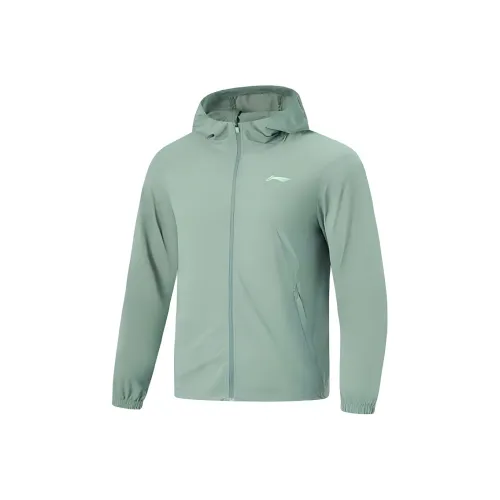 LiNing running Levels Collection Trench Coat Men's Lake Green