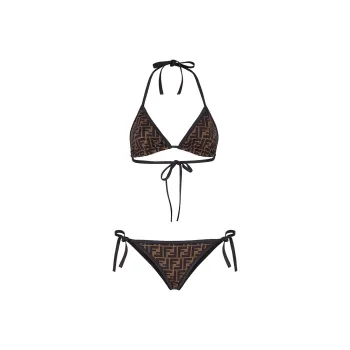 FENDI Monogram Printed Two Piece Bikini Set