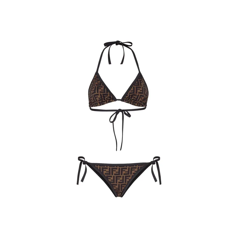 FENDI Monogram Printed Two Piece Bikini Set-0