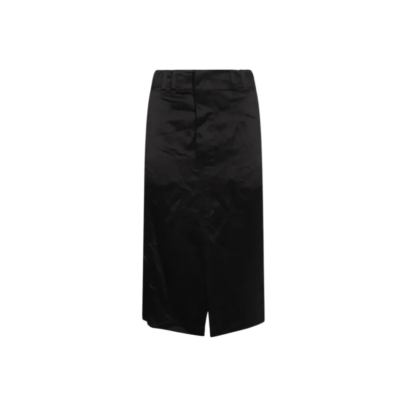 SAINT LAURENT Front Slit Midi Skirt-0