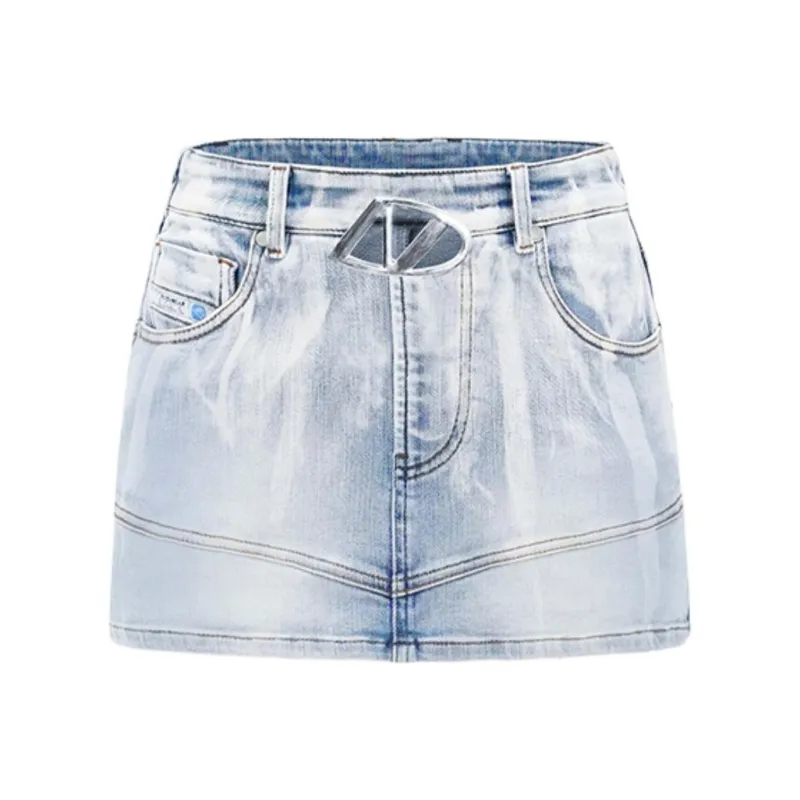 NAWS Denim Short Skirts Women's Clear Sky Blue-0