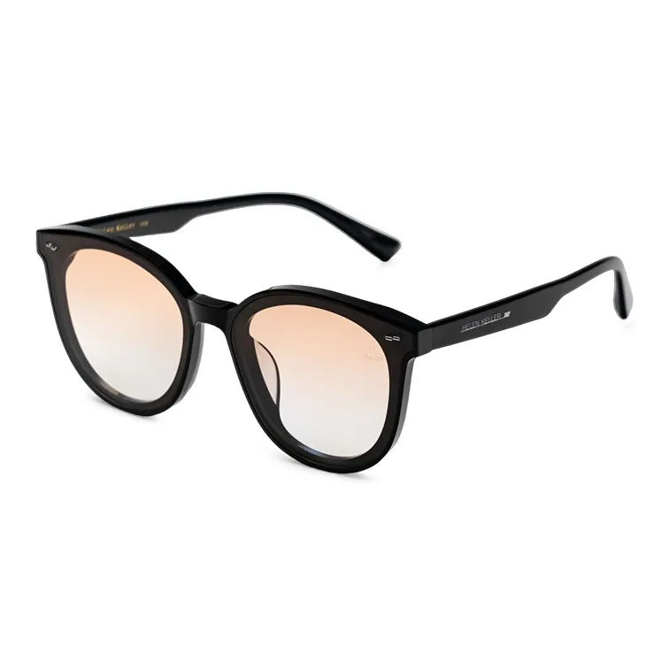 HELEN KELLER Plate Frame Round Sunglasses Unisex-2