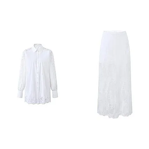 Udon House Skirt Set Women's White