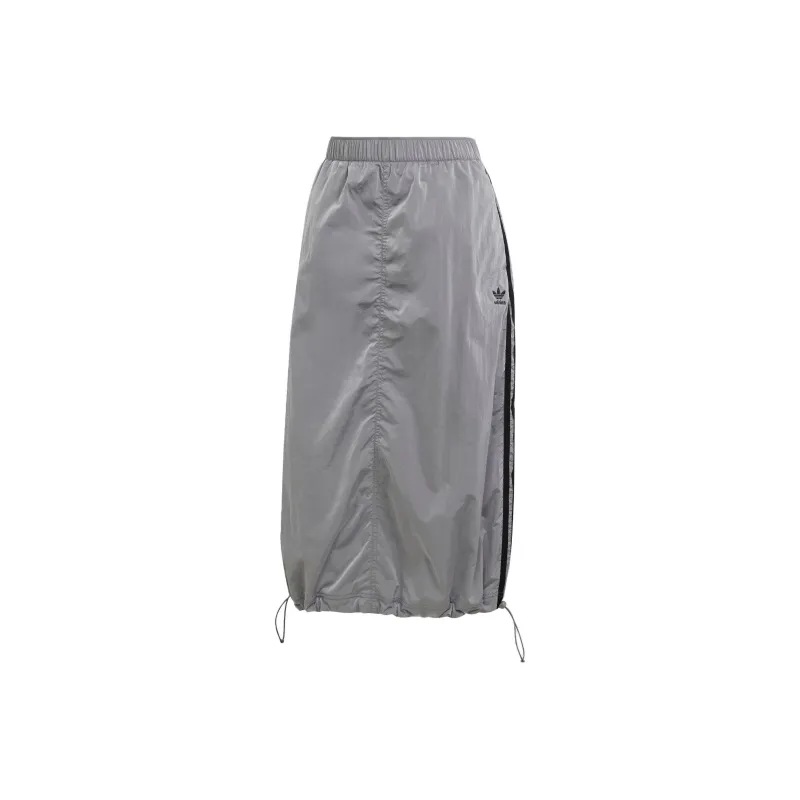 Adidas Originals ADICOLORMidi WOVEN NYLON SKIRT Casual Long Skirts Women's Pure Ice Gray-0
