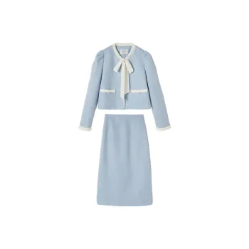 XIANGYING Skirt Set Women's Blue