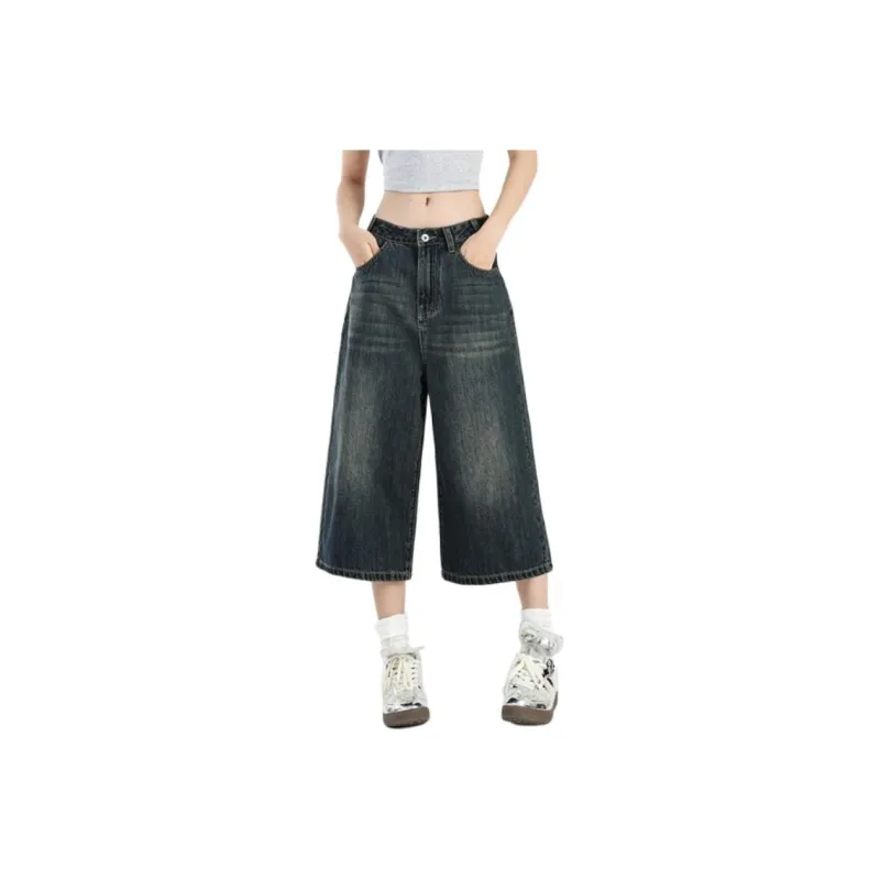 Kazakhstan Denim Shorts Women's Vintage Blue-0