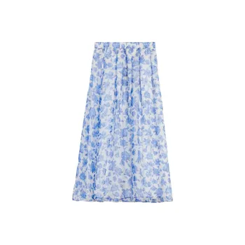 WEEKEND MaxMara SS25 Casual Long Skirt Women's Blue