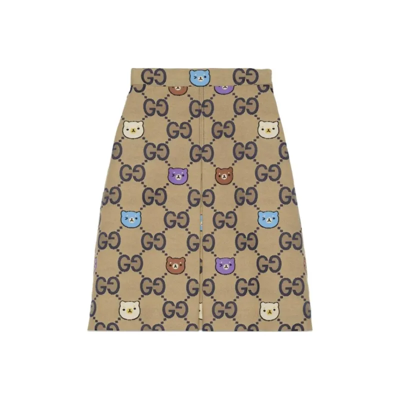 GUCCI Casual Long Skirts Women's Brown-0