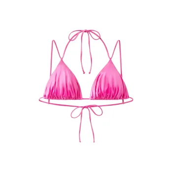 Khy FW24 DROP 010 Ruched Triangle Bikini Top Bikini Women's Candy Pink/Candy Pink