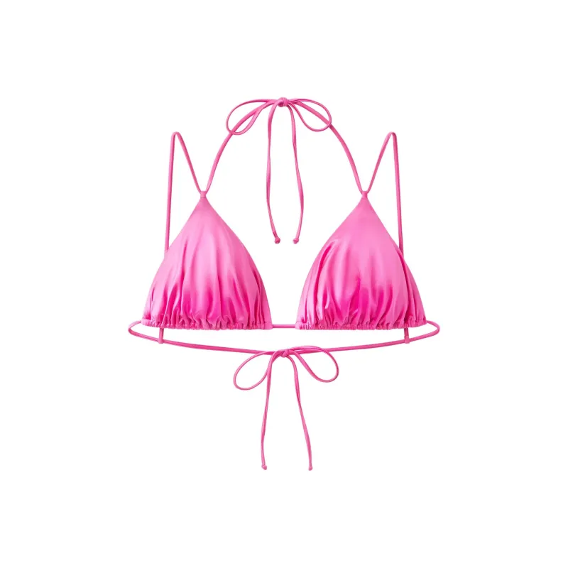 Khy FW24 DROP 010 Ruched Triangle Bikini Top Bikini Women's Candy Pink/Candy Pink-0