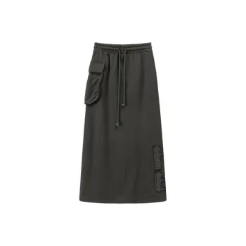 CHUU Casual Long Skirts Women's Carbon Gray