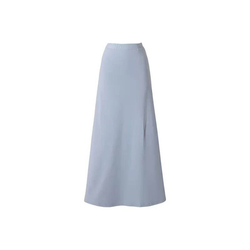 Wen Shan Casual Long Skirt Women's Light Blue-0