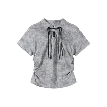 ABCMININ T Shirts Women's Gray