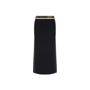 EMPORIO ARMANI EA7 SS25 Casual Long Skirt Women's Black