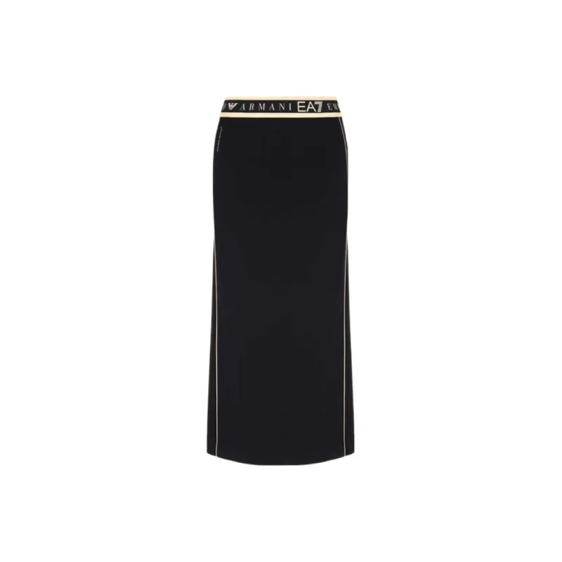EMPORIO ARMANI EA7 SS25 Casual Long Skirt Women's Black-0