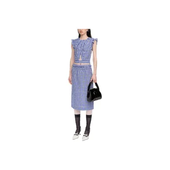SHUSHUTONG Casual Long Skirts Women's Blue