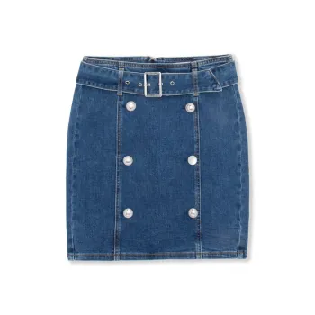 GUESS Denim Short Skirts Women's Dark Blue