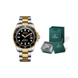 Black Dial Two-Tone Gold Steel Band