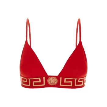 VERSACE Greca Border Bikini Top 'Red'