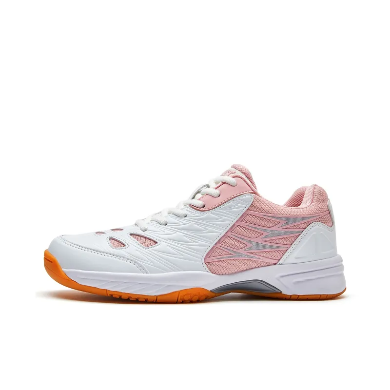 VOIT Cushioning, Breathable, Supportive Low Top Badminton Shoes Unisex Pink White-0