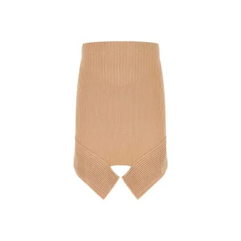 ANDREĀDAMO Asymmetric Ribbed Knit Skirt