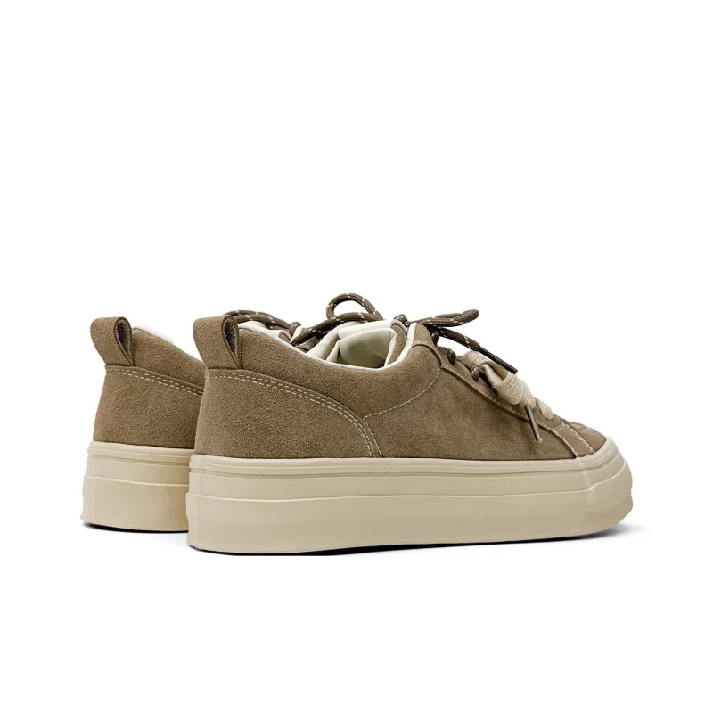Mengsai Cushioning, Wear Resistant Low Top Skateboard Shoes Men's Khaki-5