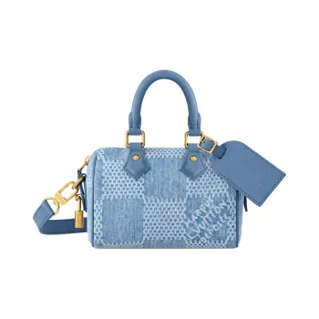 LOUIS VUITTON Cotton Canvas Handbag Regular Women's Blue