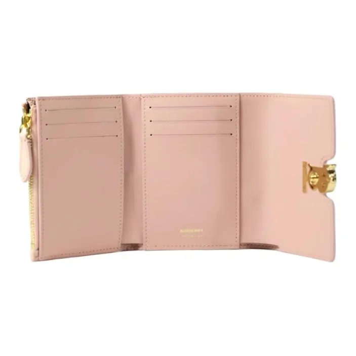 Burberry Calfskin Wallet Mini Women's Pink-3
