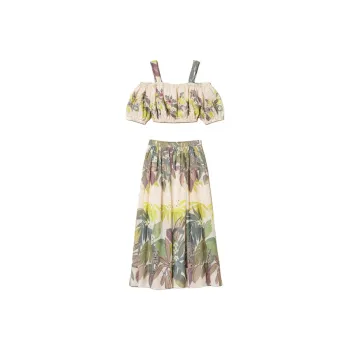 Twinset Jungle print Cotton Skirt Set