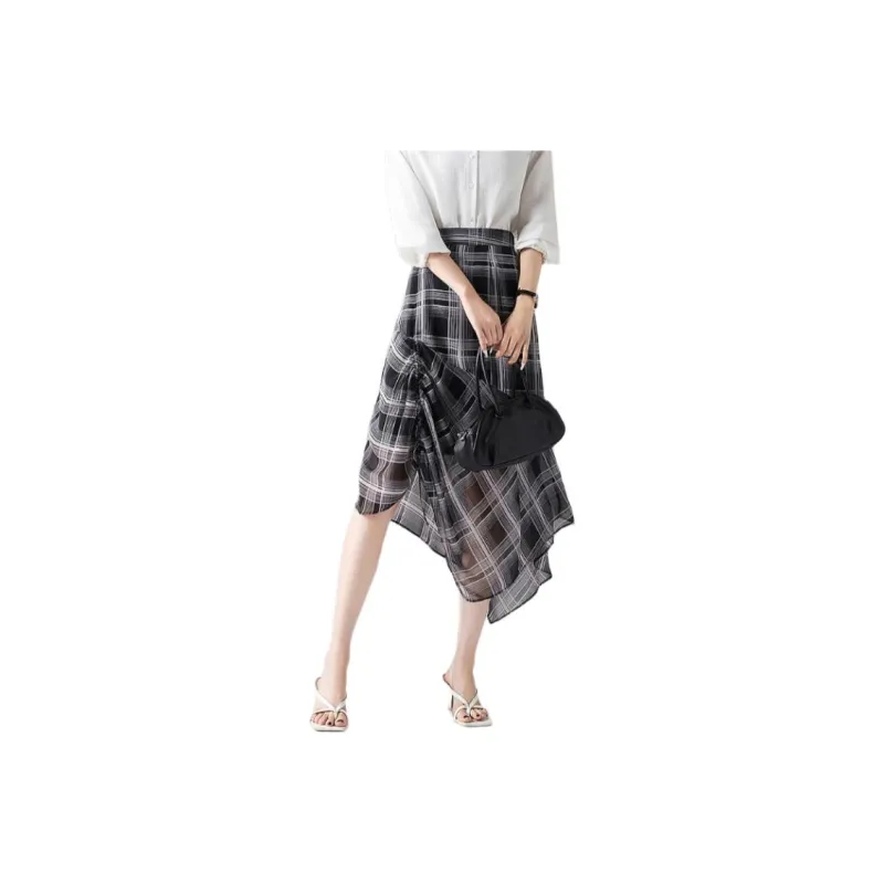 【dme】 Casual Long Skirts Women's Black-0