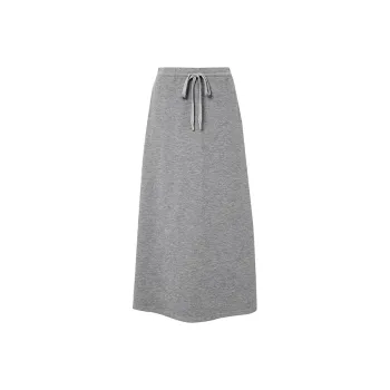 Hopeshow Casual Long Skirt Women's Smoke Gray