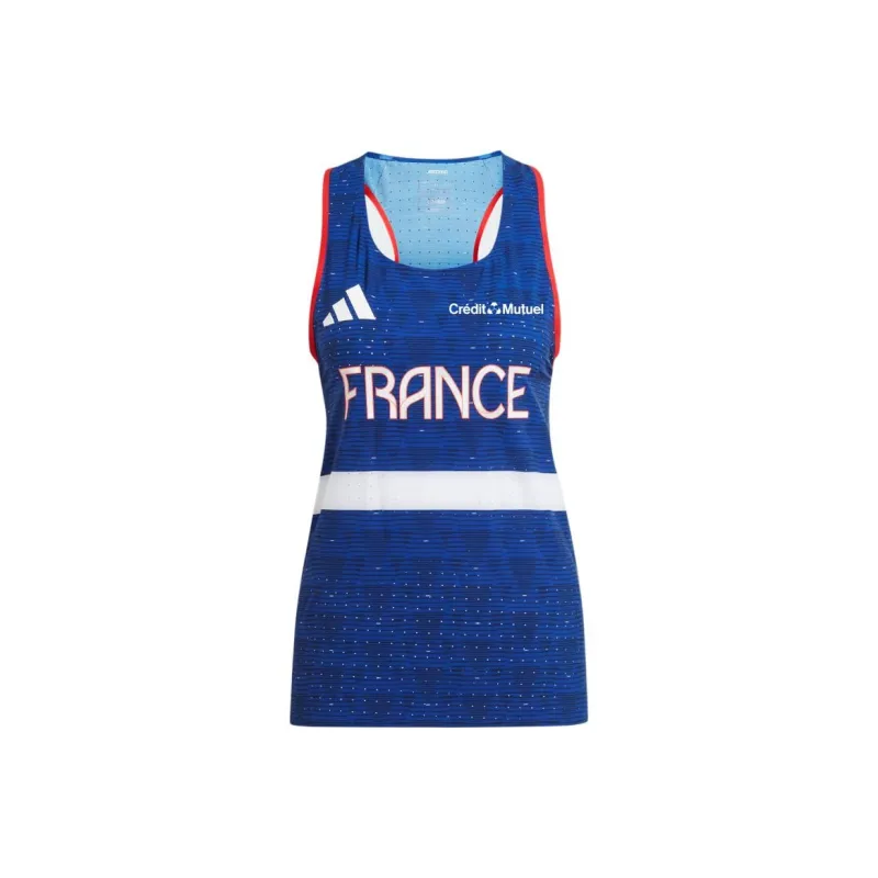 Adidas TEAM FRANCE ATHLETISME TANK TOP WOMEN Sport Vests Women's Blue-0