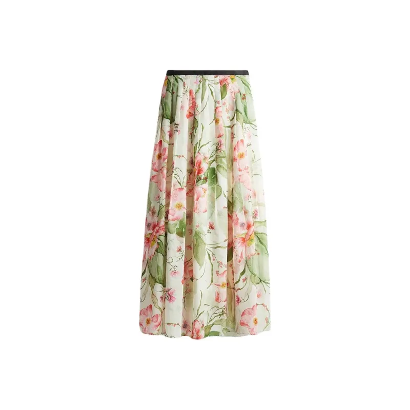 H&M Casual Long Skirt Women's White/Floral-0