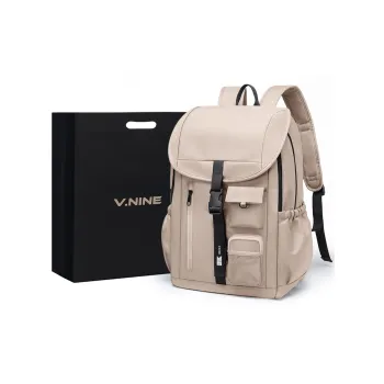 V.NINE Fabric Backpack Regular Unisex Khaki/Obsidian Black
