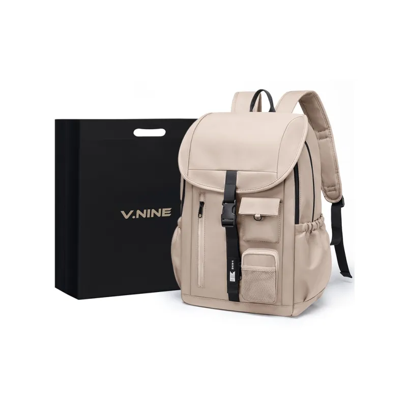 V.NINE Fabric Backpack Regular Unisex Khaki/Obsidian Black-0
