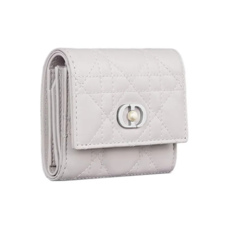 DIOR Jolie Lambskin Wallet Women's White-1