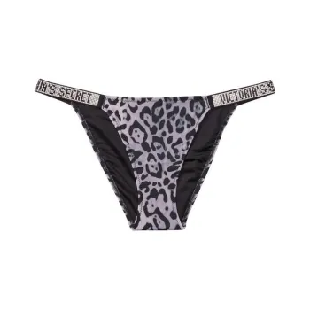 Victoria's Secret Swimming Shorts Women's 1 Pack Black Leopard Print