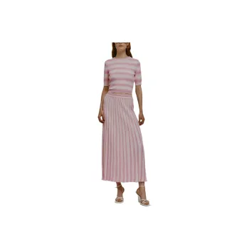 Antonino Valenti Casual Long Skirts Women's Bubble Gum Pink Red