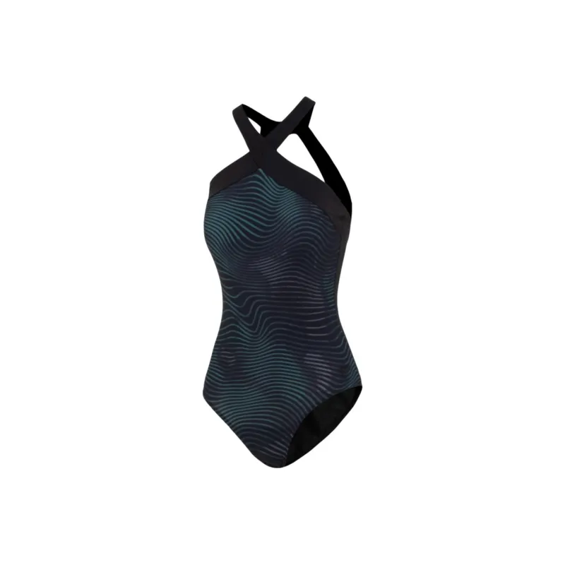Speedo One piece Swimsuit Women's Black Green-0