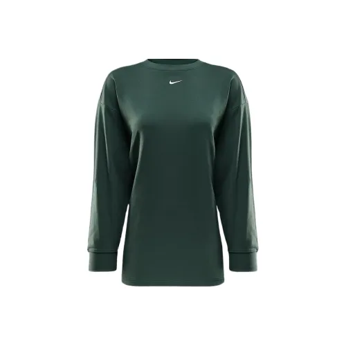 Nike Swoosh Drop Shoulder Sleeve T Shirt Women's Vintage Green