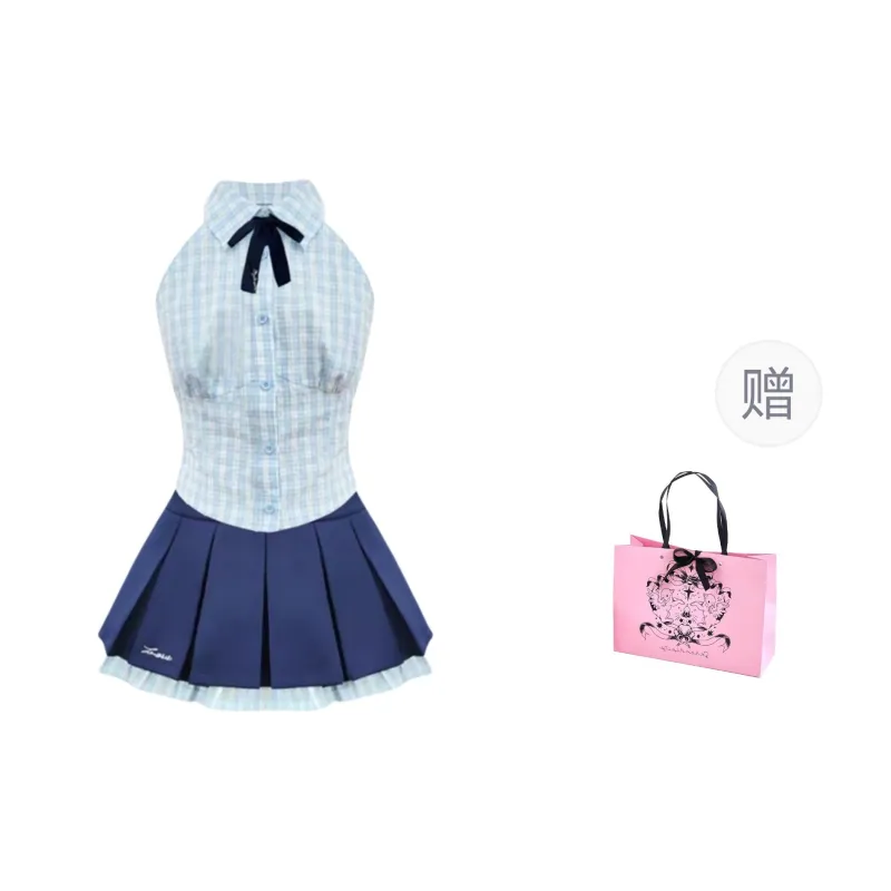 Spicy Gals Skirt Set Women's Blue-5