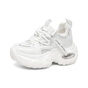 Golden Silk Rabbit Slip Resistant Height Increasing Low Top Chunky Sneakers Women's