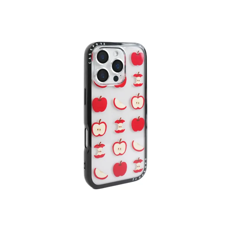 Sopi Acrylic Material Full Screen Red Apple Core Phone Cases Compatible With IPhone 16/15 Pro Max/Apple 13/14 Pro/Max-3