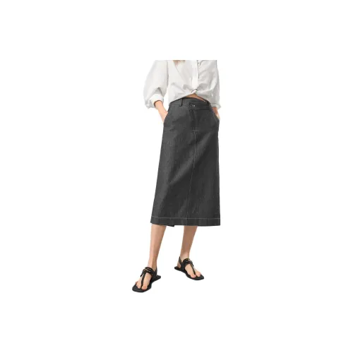 Bethine Casual Long Skirt Women's Dark Gray