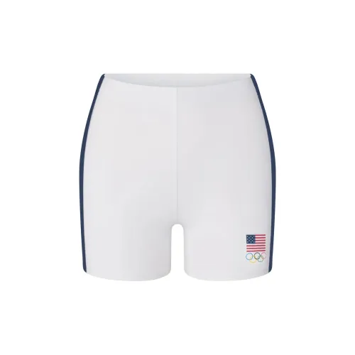 Skims USA Olympic Team Co-branded Swimming Shorts Women's White/White